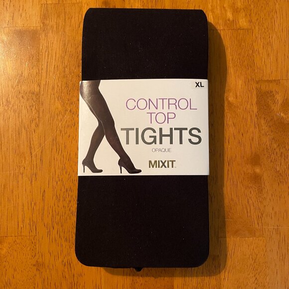 Size XL Mixit black opaque control top tights - Picture 1 of 3